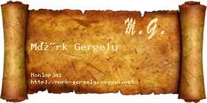 Márk Gergely névjegykártya